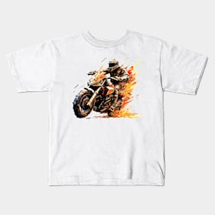 Moto Racing Fast Speed Competition Abstract Kids T-Shirt